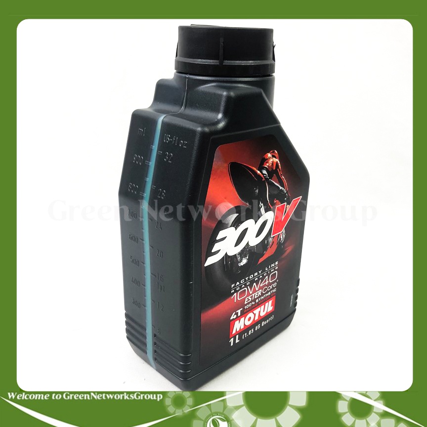 Dầu nhớt Motul 300V 10w40 1L (100% tổng hợp) SL MA tem 3 lớp Greennetworks