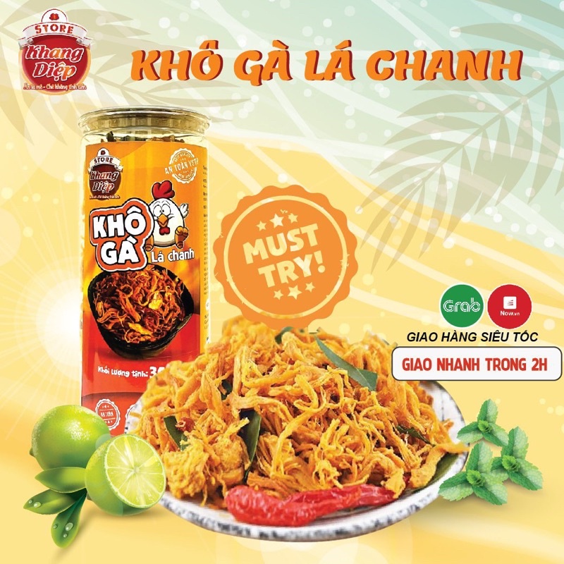 Khô gà lá chanh 300g Khang Diệp đồ ăn vặt Hà Nội