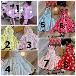 Áo choàng nắng tai gấu cute cho bé