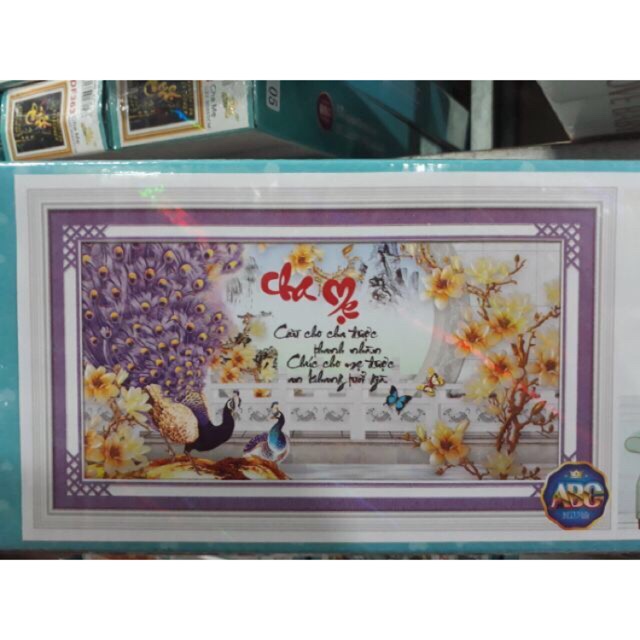 Tranh đính đá Cha Mẹ DF517 (120*64) chưa đính