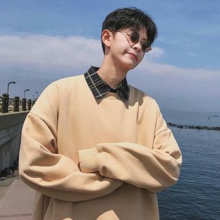 Áo hoodie nam xẻ tà dày dặn thiết kế trơn đơn giản phối đồ phong cách Hàn