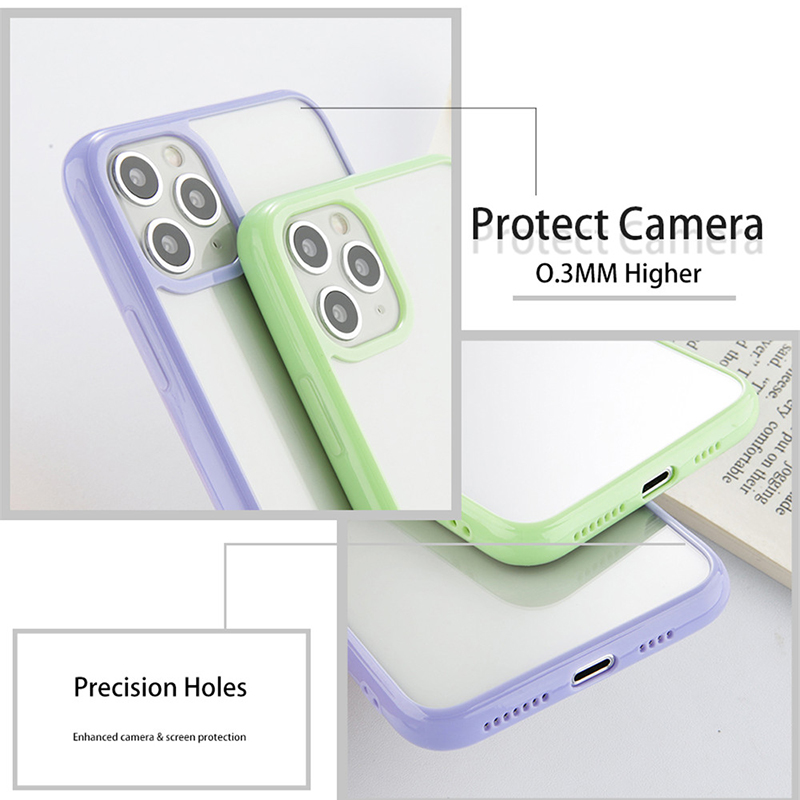 Ốp Điện Thoại Suntaiho PC Cứng Trong Suốt Cạnh Viền Màu Kẹo Chống Sốc Cho iPhone 11 Pro XR XS Max 7 8 Plus SE 2020 | BigBuy360 - bigbuy360.vn