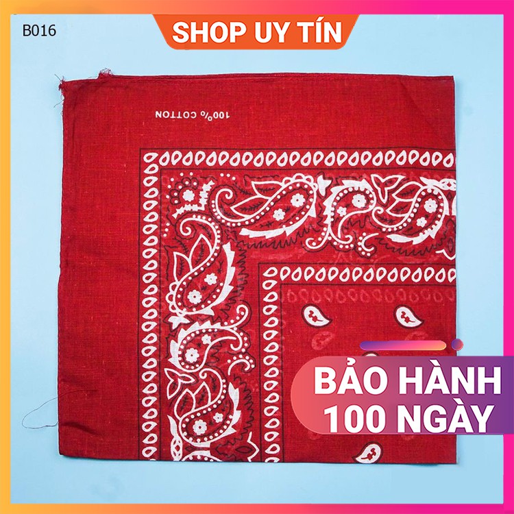 [NowShip - Giao Ngay] Khăn Bandana Turban Nam Nữ Màu Đỏ Đô