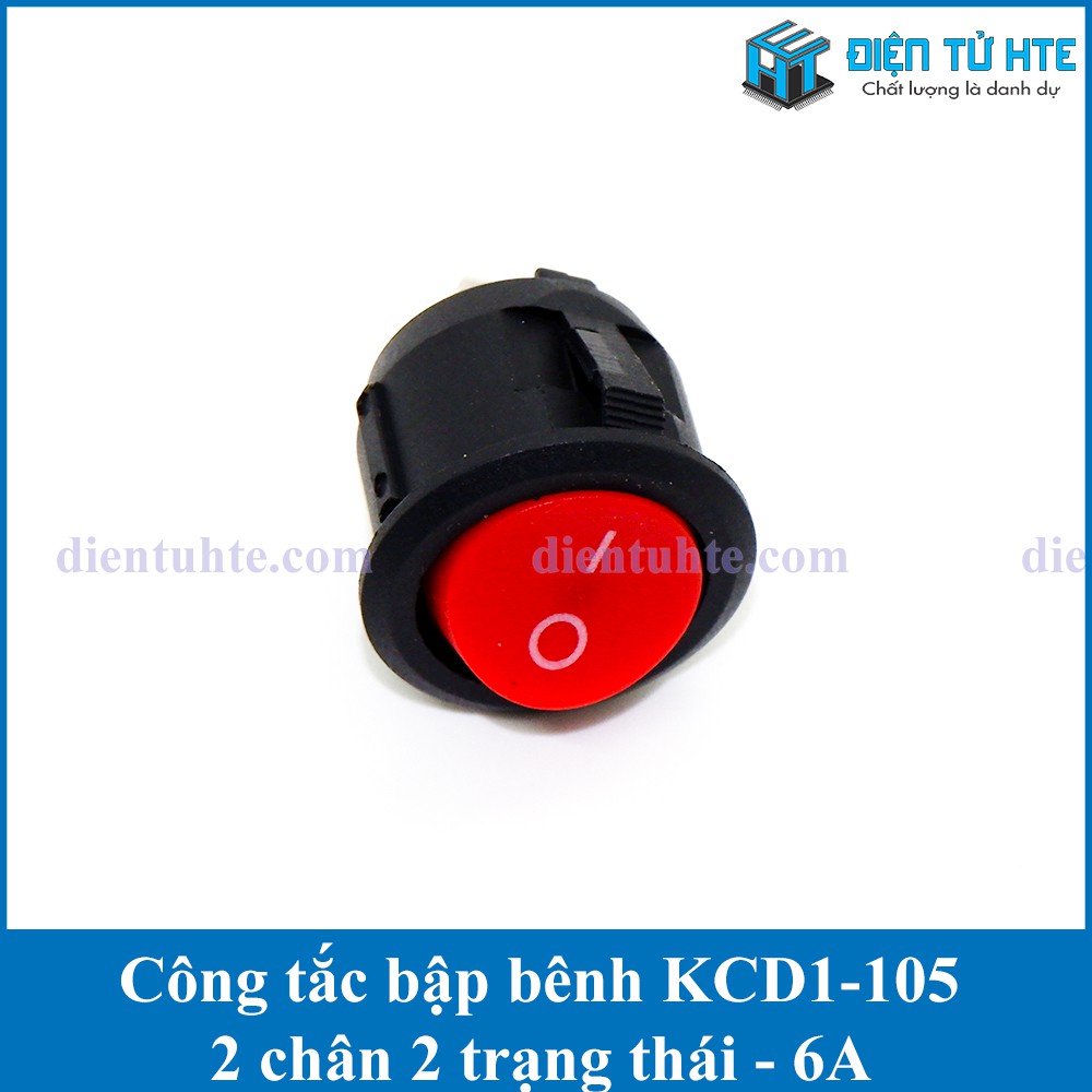 Công tắc bập bênh tròn KCD1-105 2 chân 6A