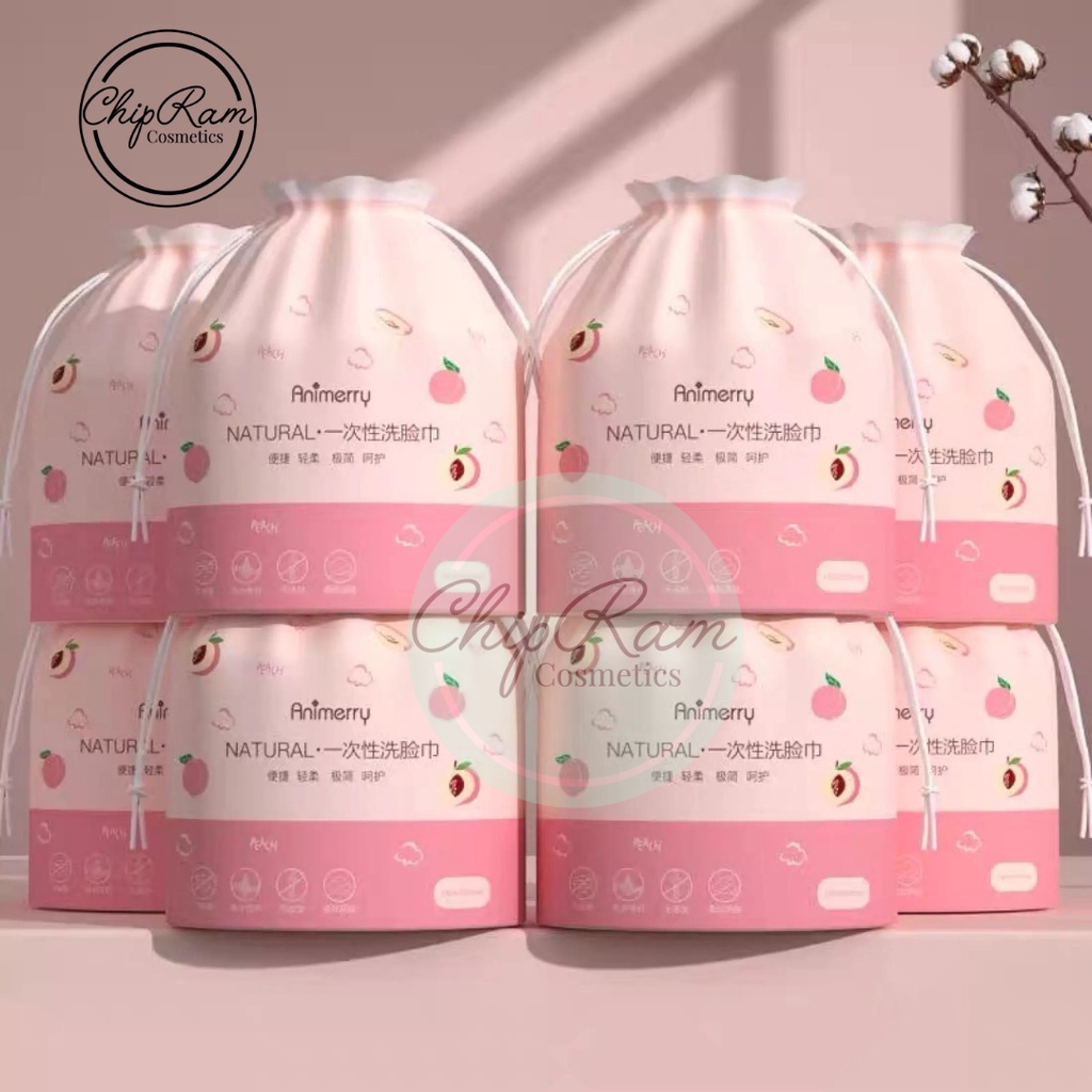 Khăn Giấy Lau Mặt Cotton Dùng 1 Lần Trái Đào/ Cuộn Khăn Lau Mặt Tẩy Trang