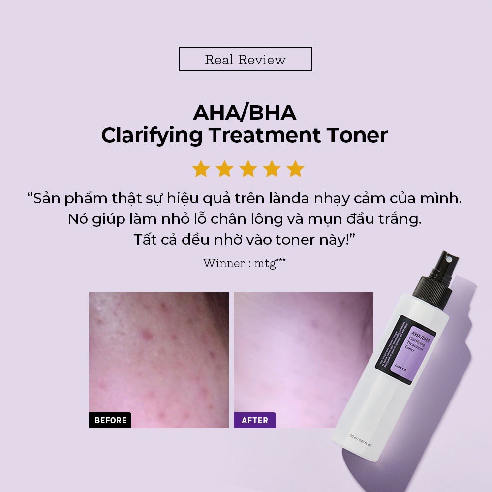 Nước cân bằng Cosrx AHA BHA Clarifying Treatment Toner