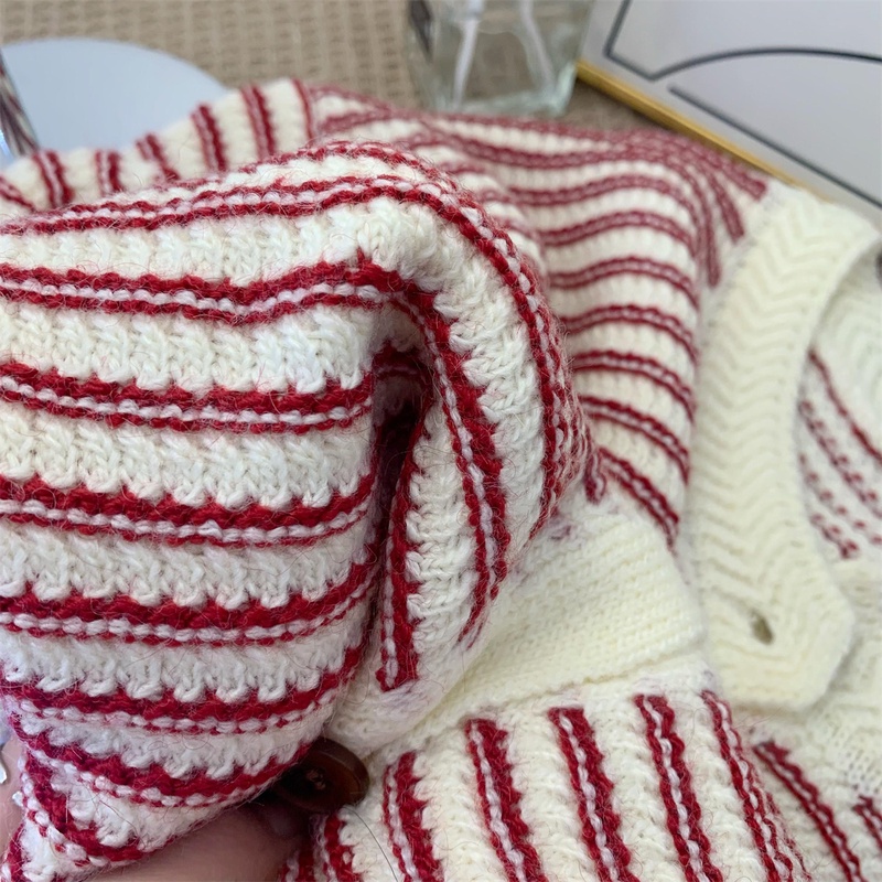 Áo len cardigan NZN tay dài cổ tròn họa tiết kẻ sọc phong cách Hàn Quốc thời trang mùa thu cho nữ