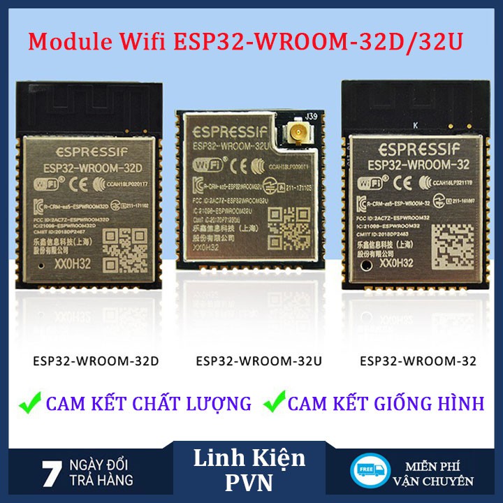 ✅ [CHÍNH HÃNG] Mạch thu phát WIFI BLE ESP32-WROOM-32 ESP32 SoC