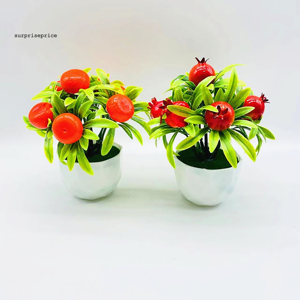 Chậu Cây Lựu Giả Trang Trí Nội Thất Đẹp Mắt