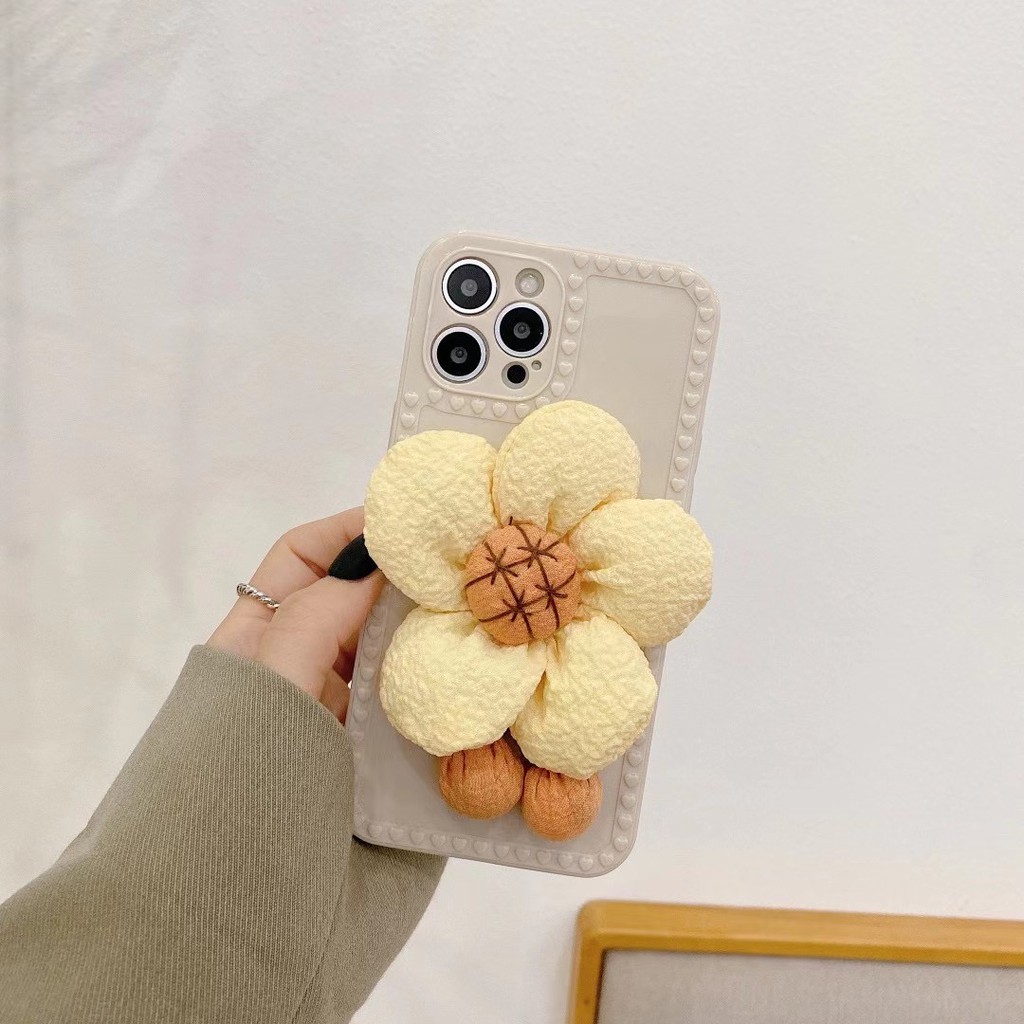 Ốp điện thoại chống rơi phối hoa hướng dương thích hợp cho Iphone13 pro max 7 8 Plus 11 11 Pro Max 12 12 Pro 12 Promax