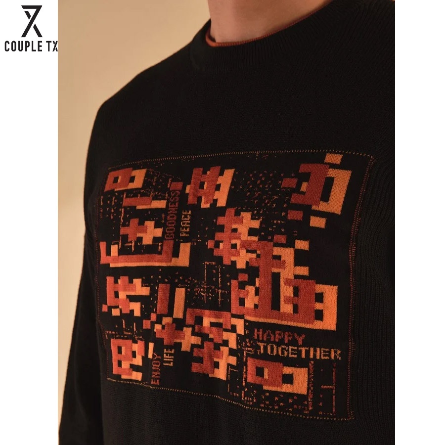 Áo sweater nam Couple TX form oversize chất len dày dệt graphic kiểu pixel độc đáo MSW 1009