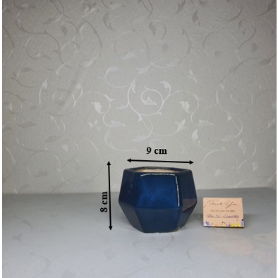 Chậu trồng cây để bàn , sen đá, xương rồng,  - chậu miệng hình lục giác đủ màu- Gốm Sứ Bát Tràng