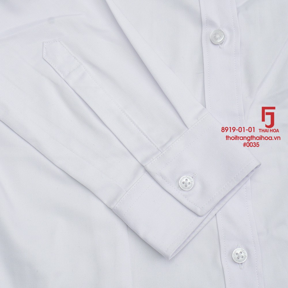 Áo sơ mi nữ công sở trắng đẹp dài tay kiểu bigsize vải sợi tre Thái Hoà 8919-01-01 | BigBuy360 - bigbuy360.vn