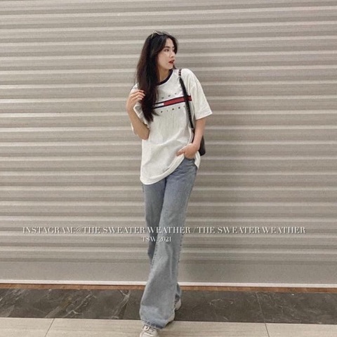 Áo thun tay lỡ form rộng unisex in họa tiết cổ tròn màu trắng đen tay ngắn - Áo cộc tay nữ hàn quốc dáng bigsize đi học