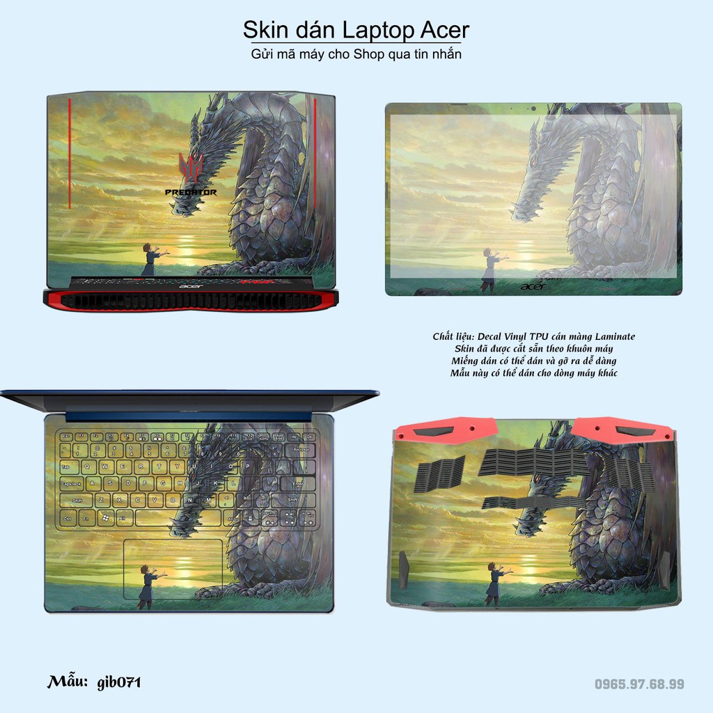 Skin dán Laptop Acer in hình Ghibli nhiều mẫu 11 (inbox mã máy cho Shop)