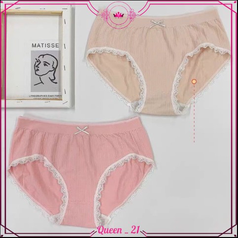 Combo 5 Quần Lót Nữ Cotton Cao Cấp,Quần Lót Nữ Cotton Kháng Khuẩn Phối Viền Ren Đính Nơ | BigBuy360 - bigbuy360.vn