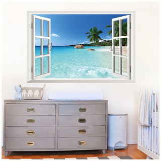 Miếng dán tường hình cửa sổ 3D