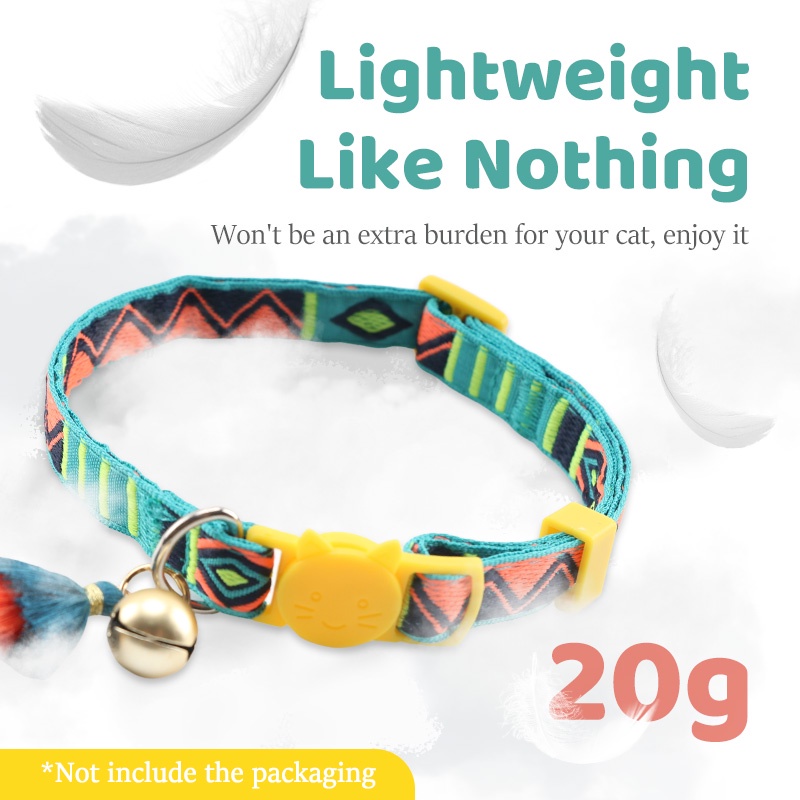 HamshMoc Vòng Cổ Mềm Mại Tháo Lắp Nhanh Có Chuông Điều Chỉnh Được Cho Thú Cưng