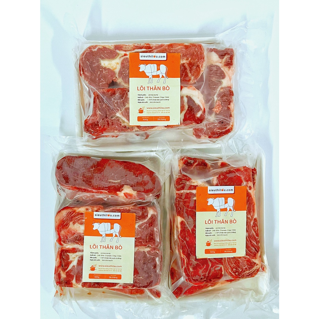 Lõi Thăn Bò Úc - Bò Nướng Tảng, Bò Làm Steak, Bò Bít Tết - Siêu Thị Lẩu & Đồ Nướng