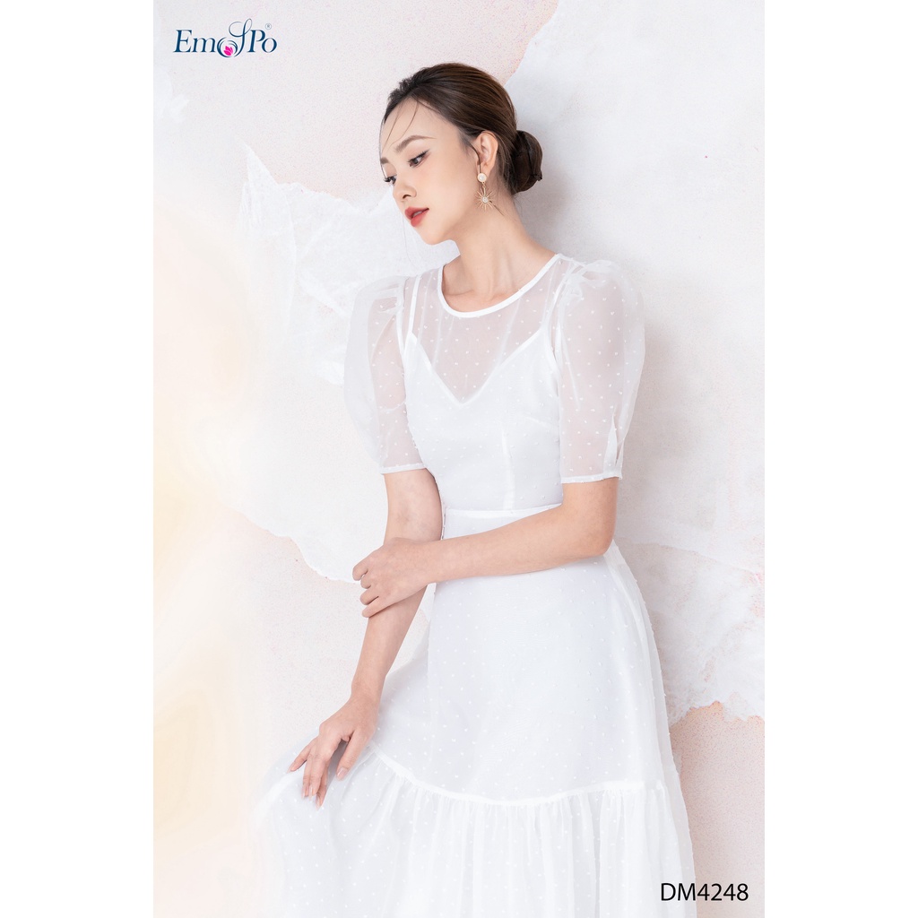 Đầm đuôi cá tay bồng lót 2 dây Emspo DM4248