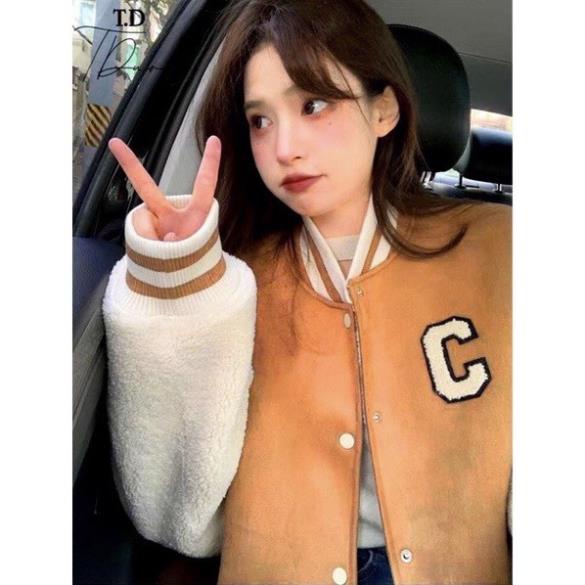 [ 𝐅𝐑𝐄𝐄 𝐒𝐇𝐈𝐏 ] ÁO BOMER DẠ PHỐI LÔNG CHỮ C SIÊU ĐẸP Ạ