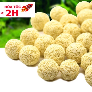 Sứ Lọc Viên Bi Tròn Vàng, vật liệu lọc cho bể cá, hồ cá, hồ thủy sinh siêu sạch (100Gr)
