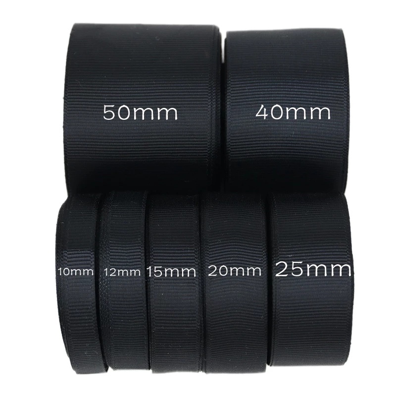 Cuộn dây ruy băng đen dài 10m rộng 12/ 15/ 20/ 25/ 38mm dùng trang trí giáng sinh