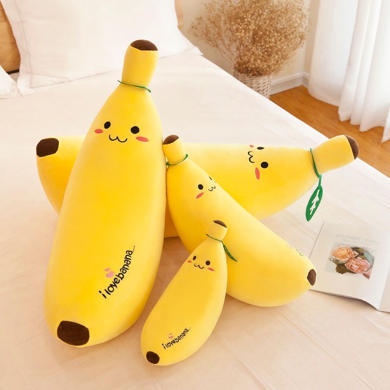 🔥CÓ SẴN🔥Thú gấu nhồi bông, Gối Ôm Hình Quả Chuối size 40-80cm Siêu Dễ Thương Mềm Êm Mịn-AIXINI