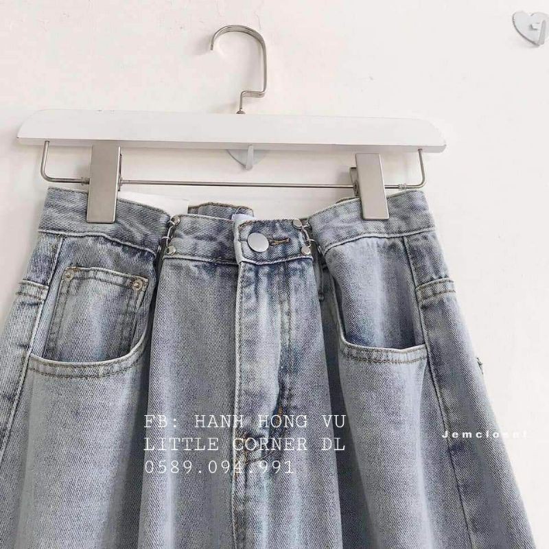 Quần baggy jean khóa khuy gài eo FREESHIPlưng cao ulzzang kèm ảnh thật hàng quảng châu