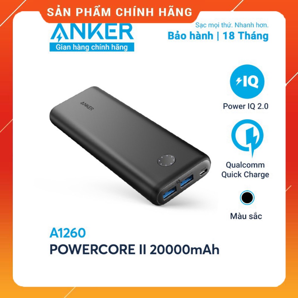 Pin sạc dự phòng ANKER PowerCore II 20000mAh - A1260