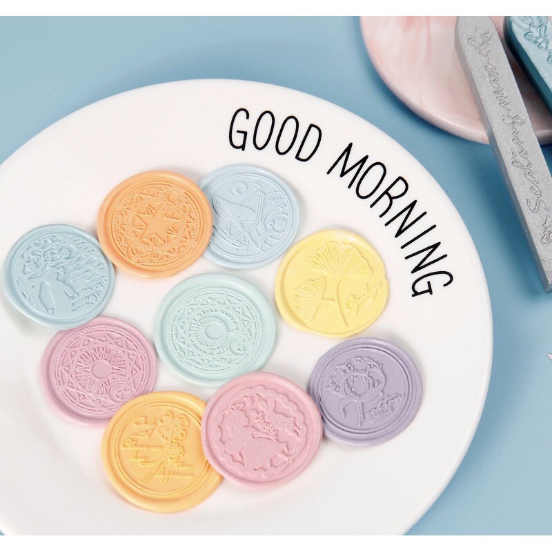 SẴN Set hộp con dấu sáp niêm phong sealing wax màu pastel trang trí thiệp handmade, bullet journal | BigBuy360 - bigbuy360.vn