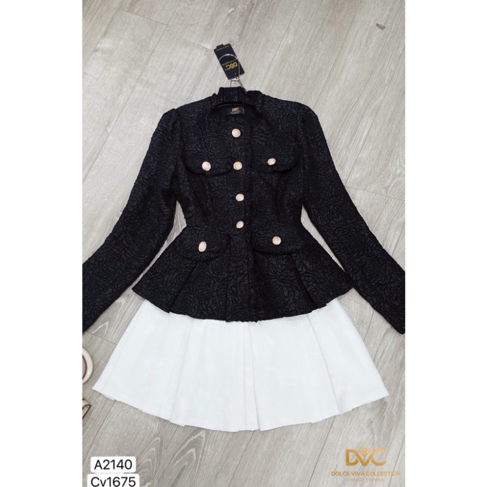 Áo gấm đen khuy ngực A2140  - DOLCE VIVA COLLECTION