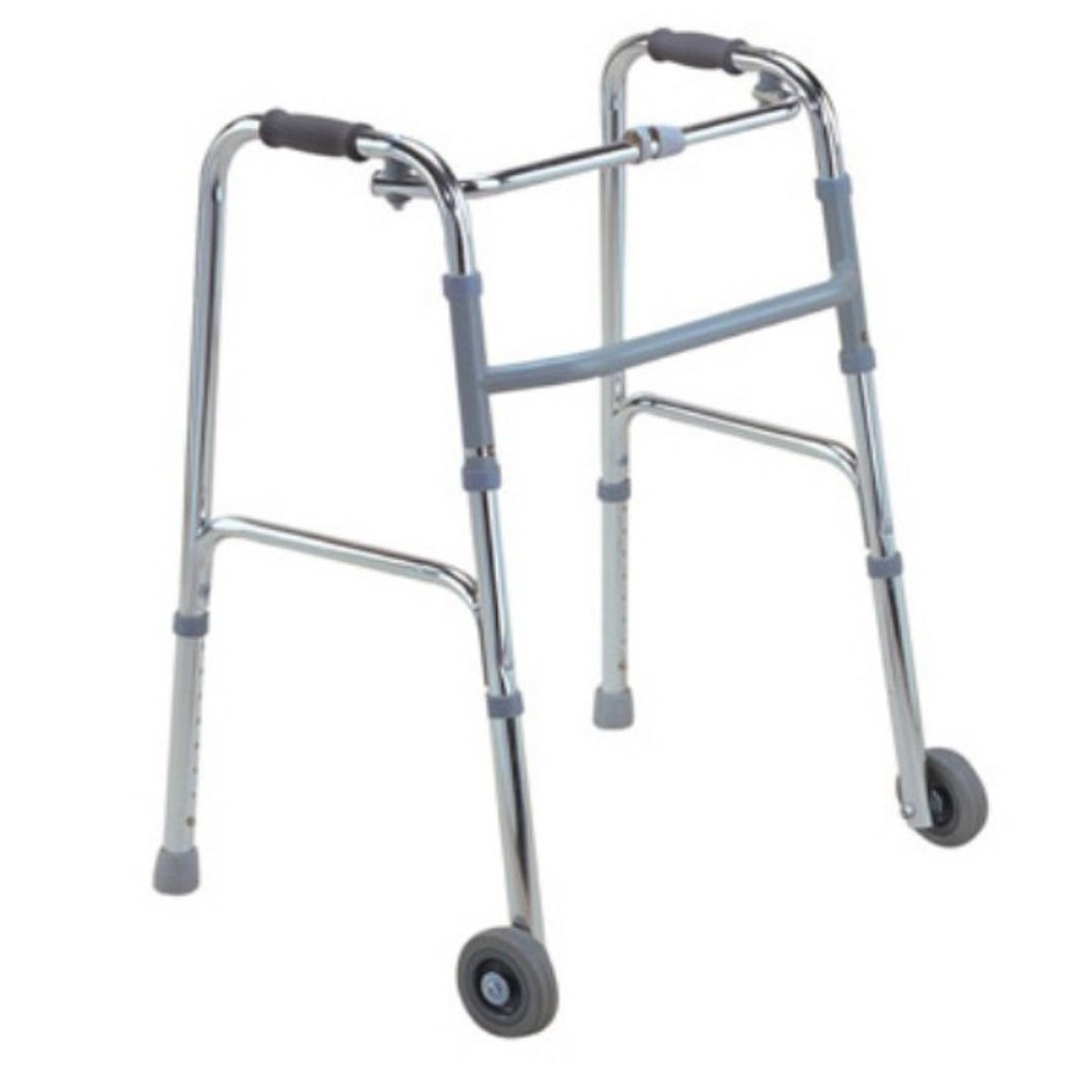 Khung tập đi cho người lớn Lucass WH47 hợp kim nhôm không gỉ, có bánh xe di chuyển
