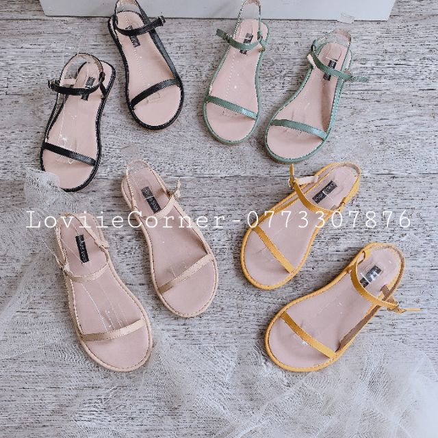 LOVIIECORNER - GIÀY SANDAL ĐẾ BỆT - SANDAL THỜI TRANG QUAI MẢNH KHÓA GÀI -GIÀY SANDAL DA MỀM QUAI MẢNH-S100801 | BigBuy360 - bigbuy360.vn