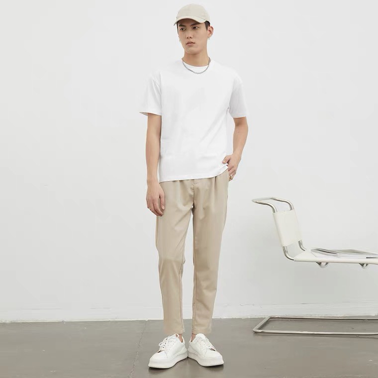 Áo thun trơn ngắn tay không cổ DOGINO Nam Nữ. Áo phông nam nữ unisex cổ tròn tay ngắn | BigBuy360 - bigbuy360.vn