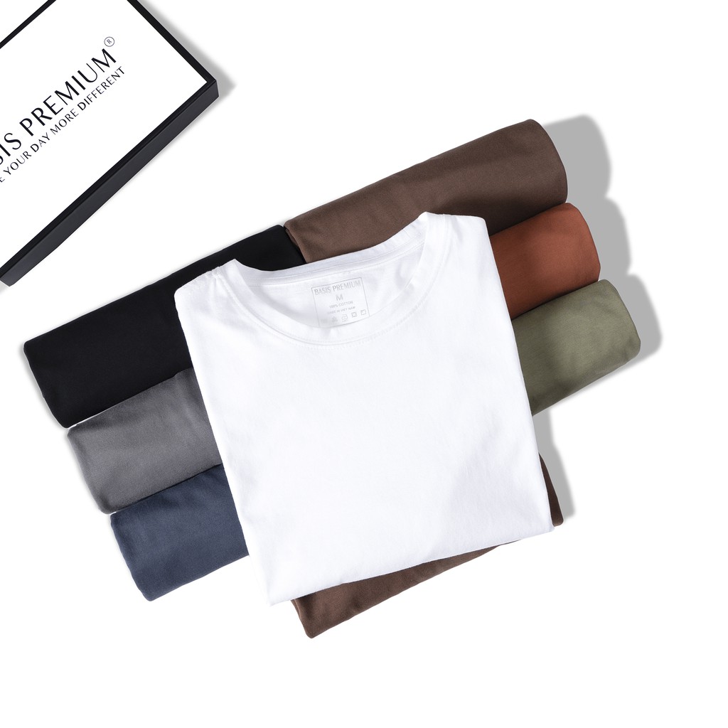 [Mã TOPMAY giảm đến 25k đơn 150k] Áo thun nam cổ tròn cotton Premium 5 màu mới trẻ trung, lịch lãm LEEVUS, BASIS AT04 | BigBuy360 - bigbuy360.vn
