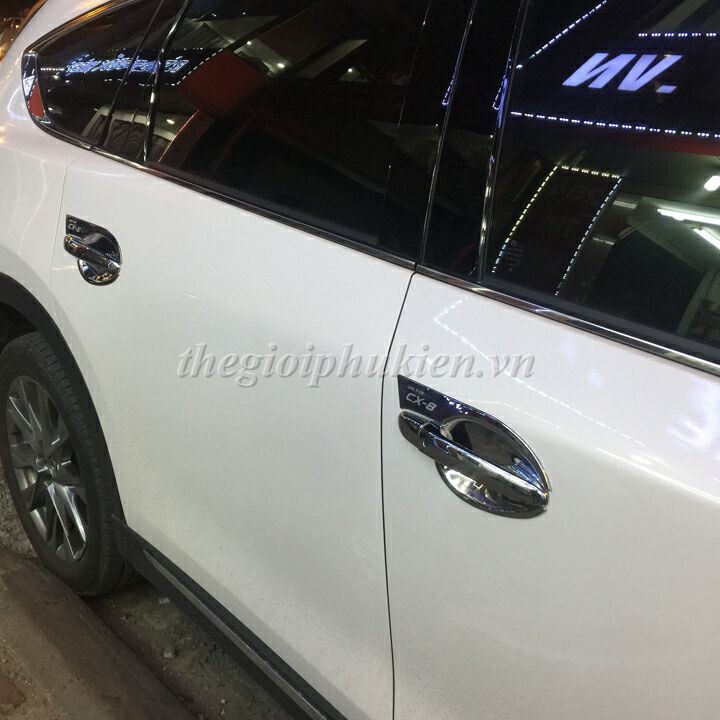 Bộ ốp tay nắm, hõm cửa xe Mazda CX-8, CX8 --mạ Crom hàng đẹp