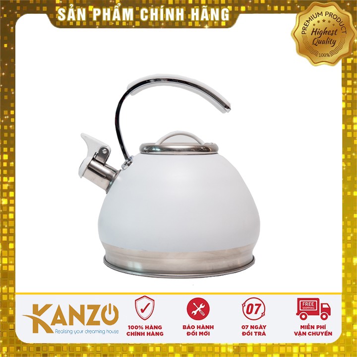 ẤM ĐUN NƯỚC CÒI BÁO LUXURY 3.0 L - INOX 304 - CÔNG NGHỆ ĐỨC - PHÙ HỢP CHO MỌI LOẠI BẾP - BẢO HÀNH 2 NĂM - KANZO KZ-G88