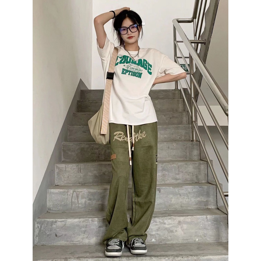 Quần Thể Thao Ống Rộng Phong Cách Đường Phố Mỹ Hàng Mới Dành Cho Nam Và Nữ