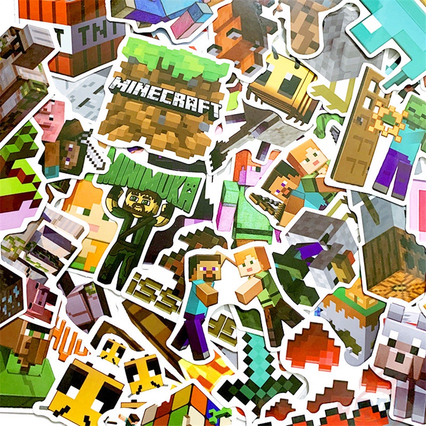 Bộ 50 Miếng Dán Họa Tiết Minecraft - Series 07 Thời Trang Dùng Trang Trí Diy