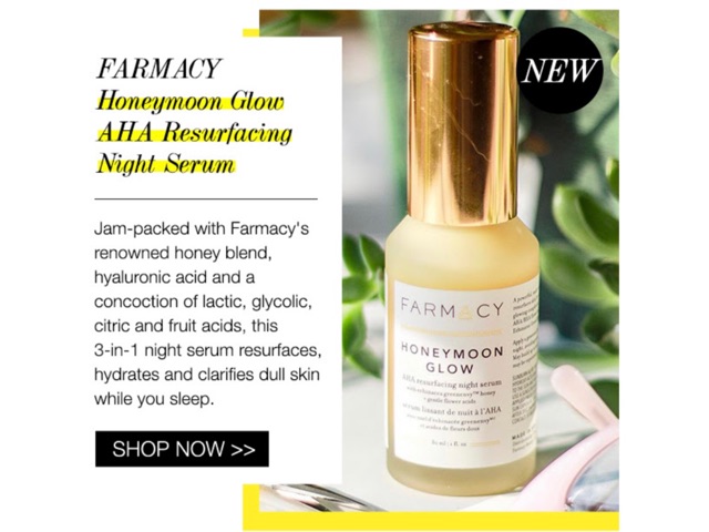 Serum đêm Honeymoon Glow Aha Farmacy