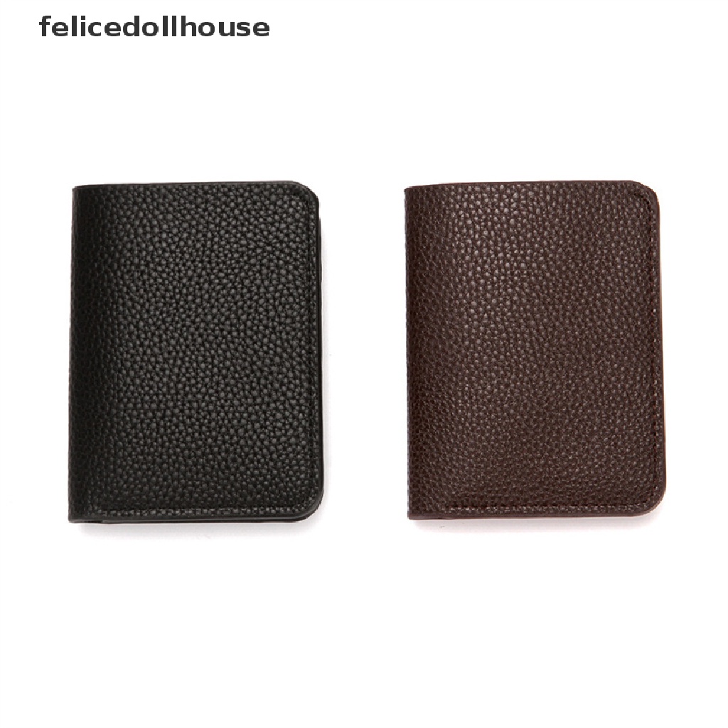 Ví da PU Fellicedollhouse đựng tiền xu / thẻ tín dụng nhỏ gọn cho nam
