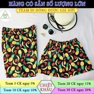 Quần Hawai, quần trái cây đi biển mẫu ngũ quả, vải kate cotton thoáng mát