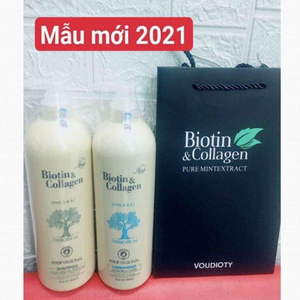 Cặp dầu gội xả BIOTIN COLLAGEN NEW 1000ml