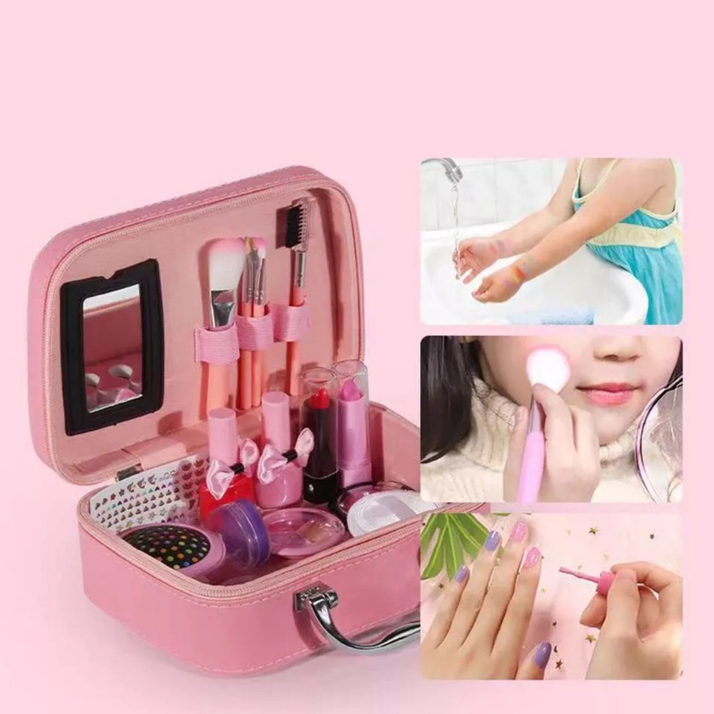 Đồ Chơi Trang Điểm Cho Bé Gái, Cốp Trang Điểm Làm Móng Make Up Nail Thật An Toàn Cho Bé Dễ Dàng Làm Sạch Với Nước