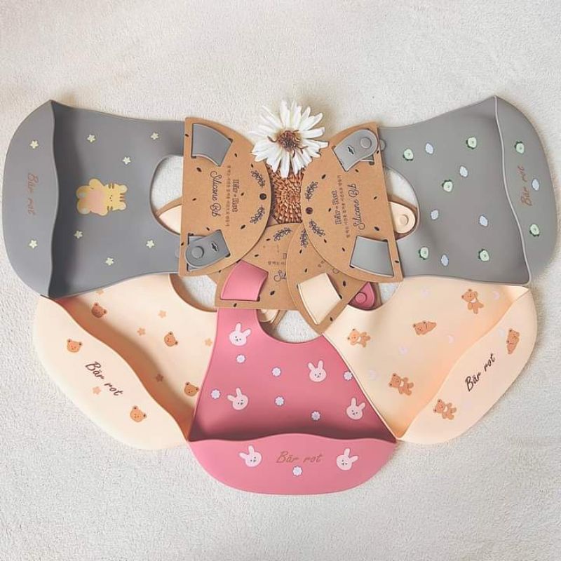 Yếm ăn dặm silicon cao cấp Bar rot