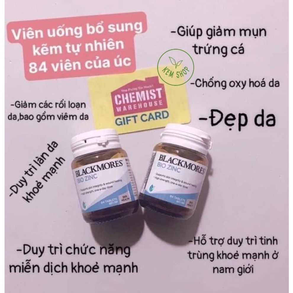Blackmores Bio Zinc - Viên uống bổ sung kẽm tự nhiên 84 viên Úc