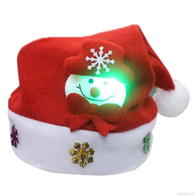 💕 My Baby 💕 Boy Girl Christmas Thick Cute Party Santa Snowman Elk Decorations Luminous Hat