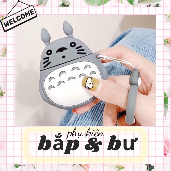 Vỏ bảo vệ bao đựng tai nghe Airpod 1/Airpod 2-Mã ốp totoro