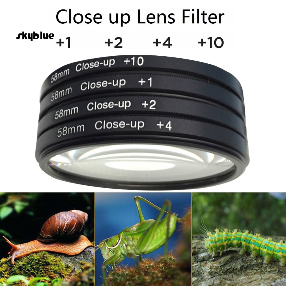Bộ 4 Kính Lọc Máy Ảnh 37-82mm+1+2+4+10 Ống Kính Slr